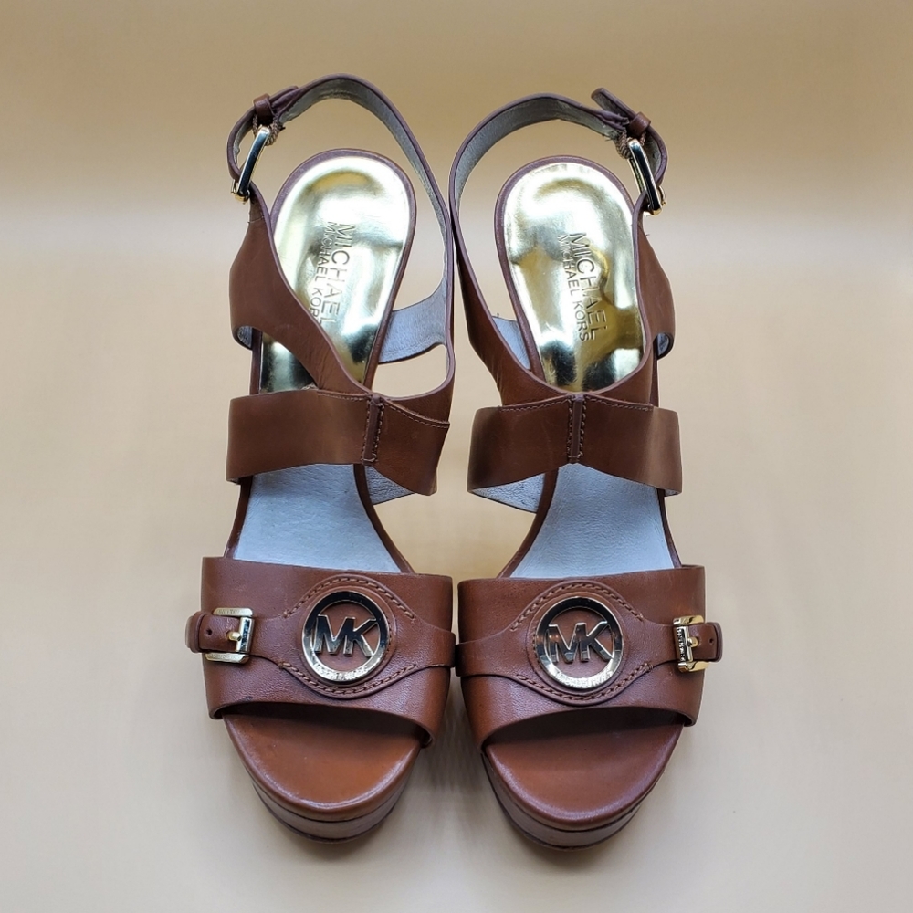Michael Kors Leather sandals (Luggage) Size 10